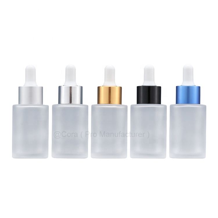 Essential Oil Dropper Pipette 30ml Serum Portable Matte Frosted Glass Bottle