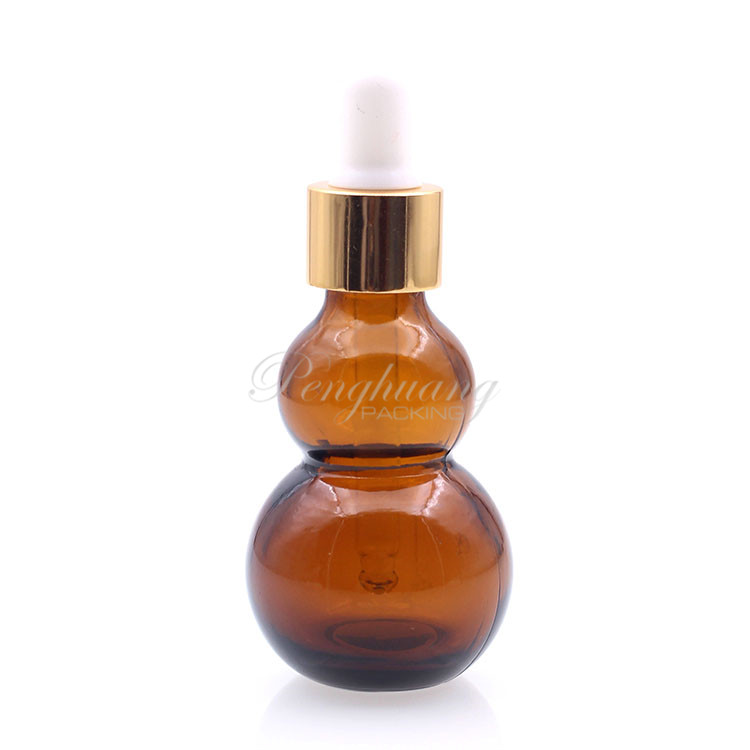 Essential Oil Glass Container Pretty Gourd Shape Essential Oil Bottles With Dropper