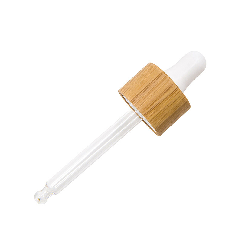 Essential Oil Glass Container Pretty Round Shape 30ML Essential Oil Bottles With Bamboo Wooden Cap Dropper