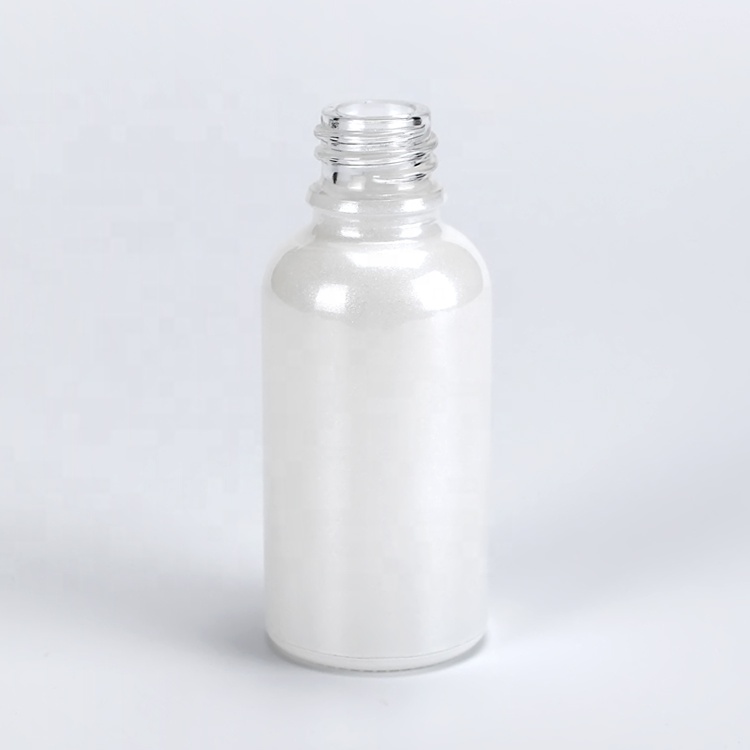 Essential Oil Glass Dropper Bottle for Cosmetic Luxurious Upscale 30ml White Screen Printing Personal Care CROWN Cap