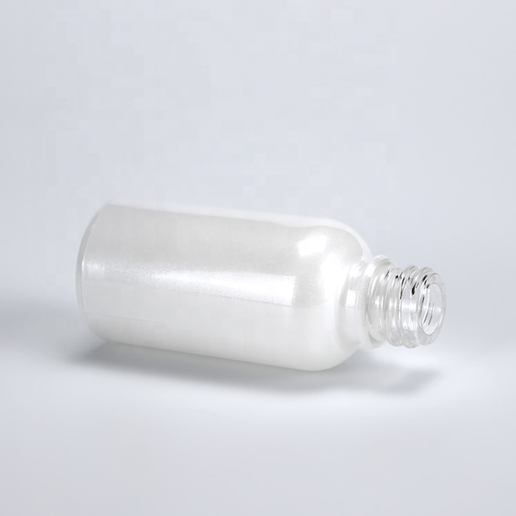 Essential Oil Glass Dropper Bottle for Cosmetic Luxurious Upscale 30ml White Screen Printing Personal Care CROWN Cap