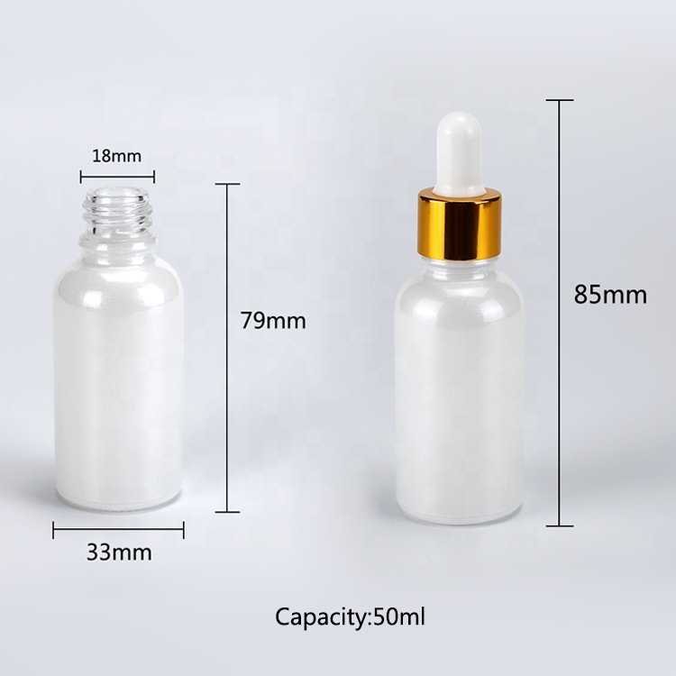 Essential Oil Glass Dropper Bottle for Cosmetic Luxurious Upscale 30ml White Screen Printing Personal Care CROWN Cap