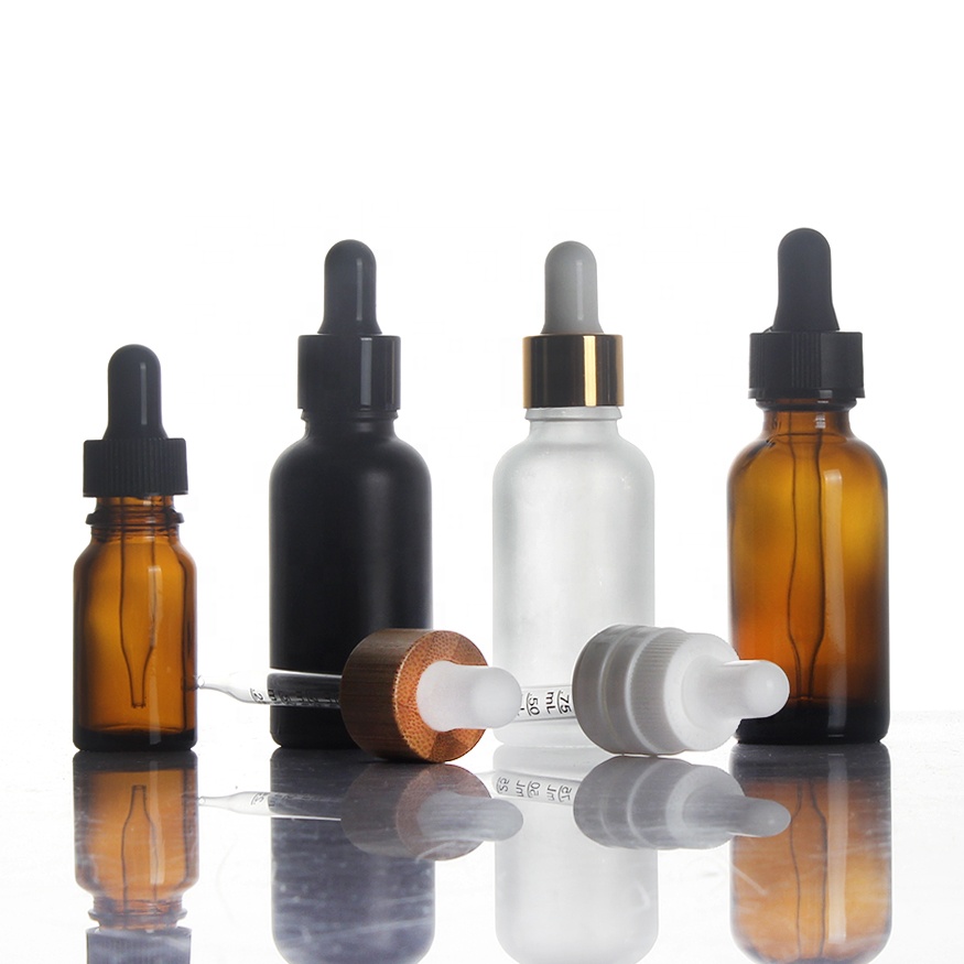 Essential Oil Glass Dropper E Liquid Bottles Black Blue Green Amber White Beard Hemp 15ml 20ml 30ml Personal Care Screw Cap 50ml