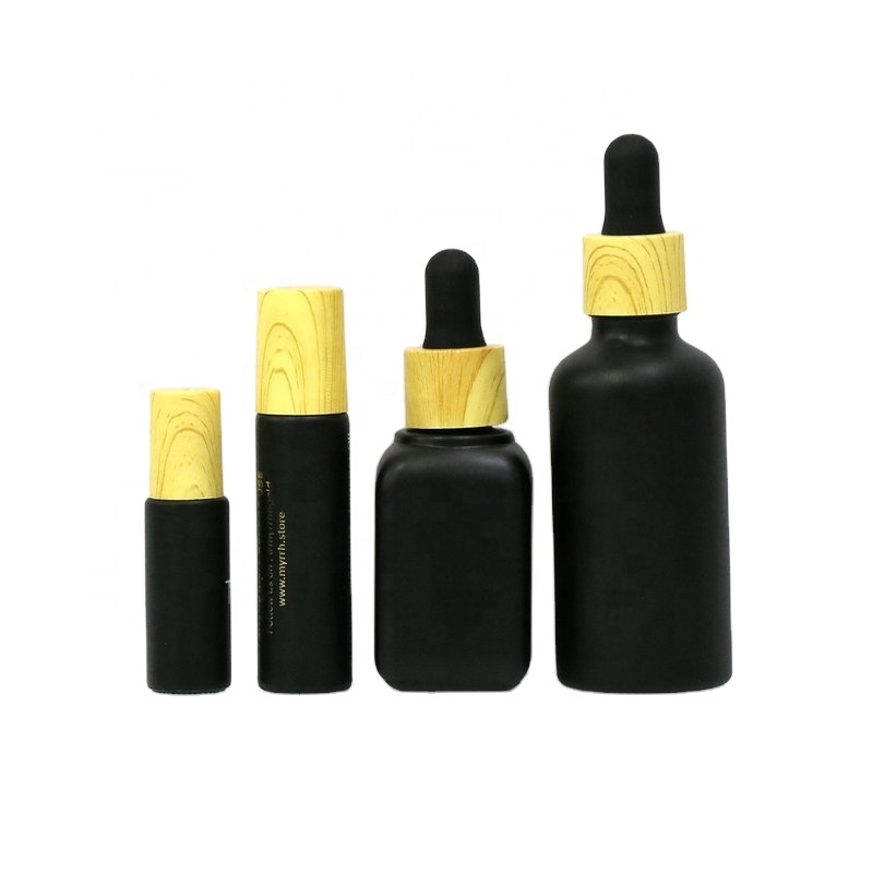 Essential Oil Glass Vials Perfume Sample Container Glass Dropper Bottle With Bamboo Cap