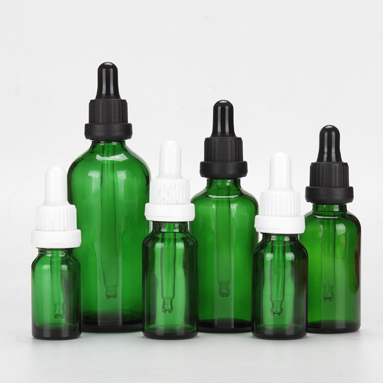 Essential Oil Packaging Bottles Green Hemp Plant Dropper Glass 30ml Bottle Manufacturer