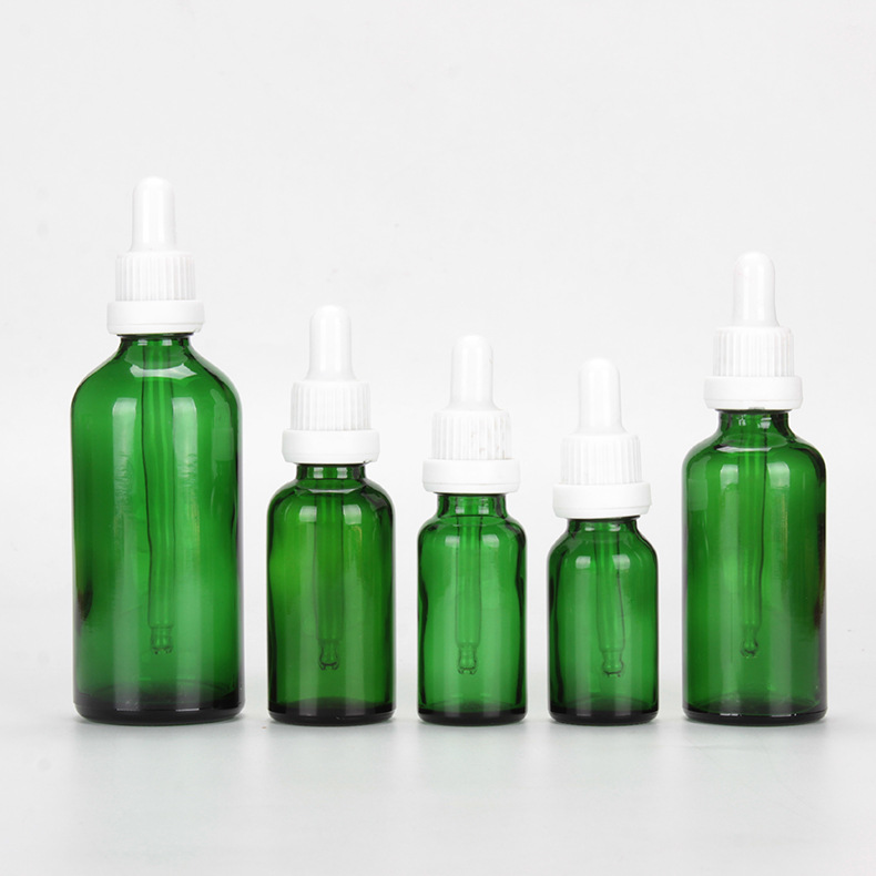 Essential Oil Packaging Bottles Green Hemp Plant Dropper Glass 30ml Bottle Manufacturer