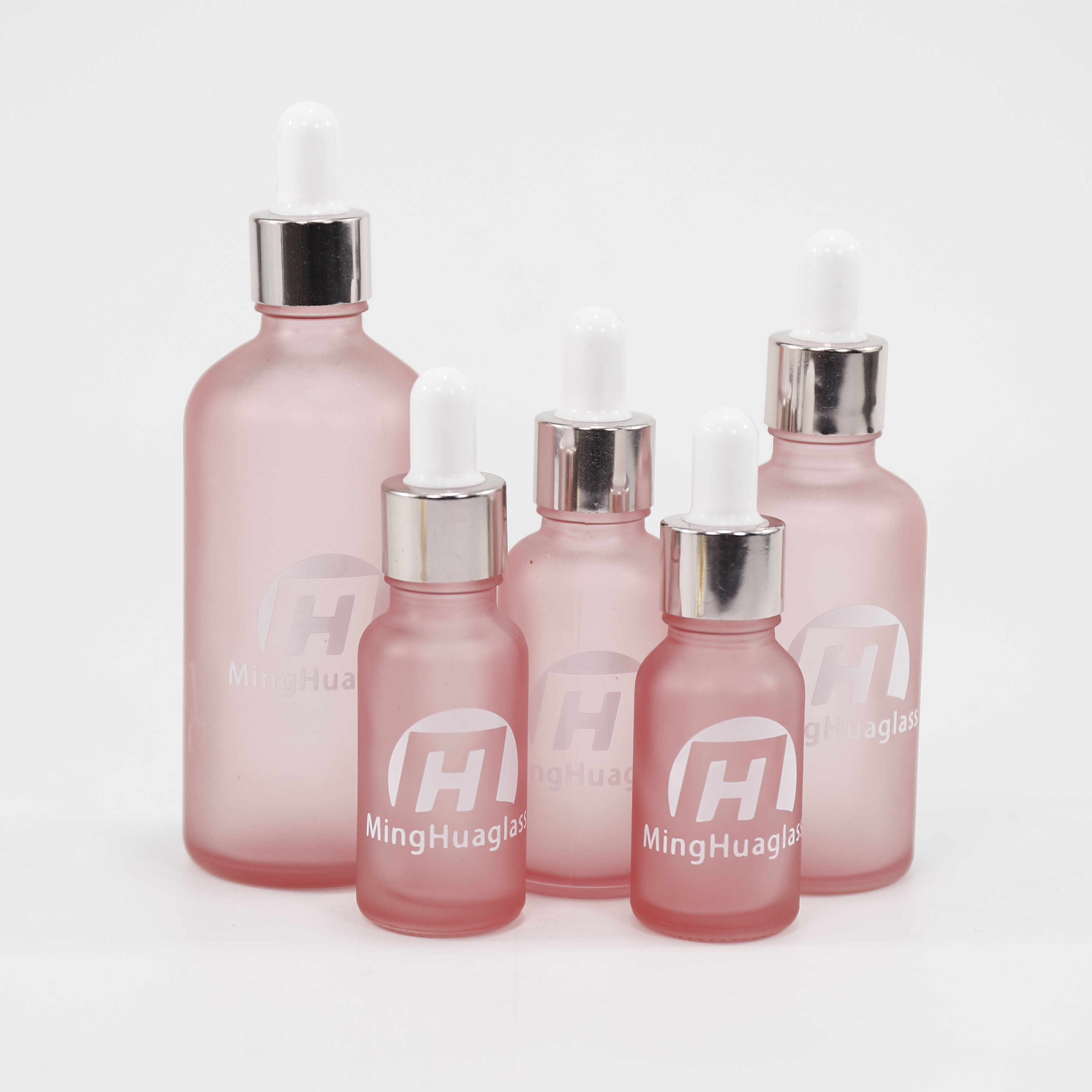 Essential Oil Packaging Pink Glass Dropper Bottle with Childproof Cap