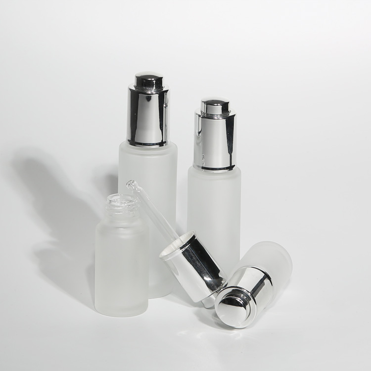 Essential Oil Perfume Luxury  Push Button 10ml 5ml Clear Frosted Glass Dropper Bottles 30ml