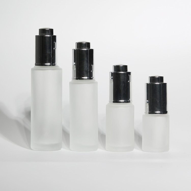 Essential Oil Perfume Luxury Push Button 10ml 5ml Clear Frosted Glass Dropper Bottles 30ml