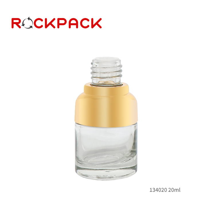 Essential Oil Use 20ml European Round Glass Dropper Bottle With Gold Dropper