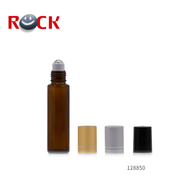 Essential Oil Use Amber Glass 15ml Roll On Bottle With Stainless Roller Ball