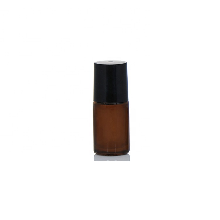 Essential Oil Use Amber Glass Roll On Bottle 5ml With Gemstone Roller Ball