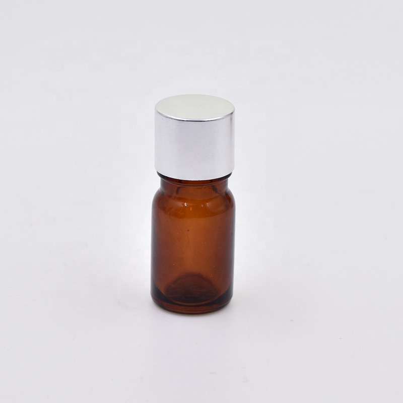 Essential Oil Use Round Amber Custom Glass Material UV-proof 10ml glass bottle with pump cover