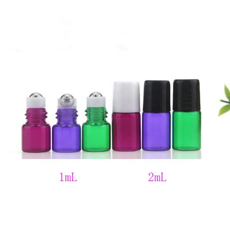 Essential Oils 1mL 1/4 Dram Roll On Amber Glass Roller Bottles with Stainless Steel Ball