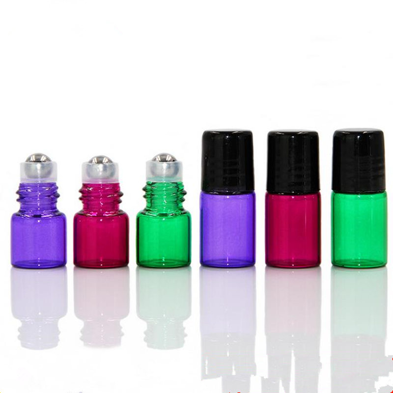 Essential Oils 1mL 1/4 Dram Roll On Amber Glass Roller Bottles with Stainless Steel Ball