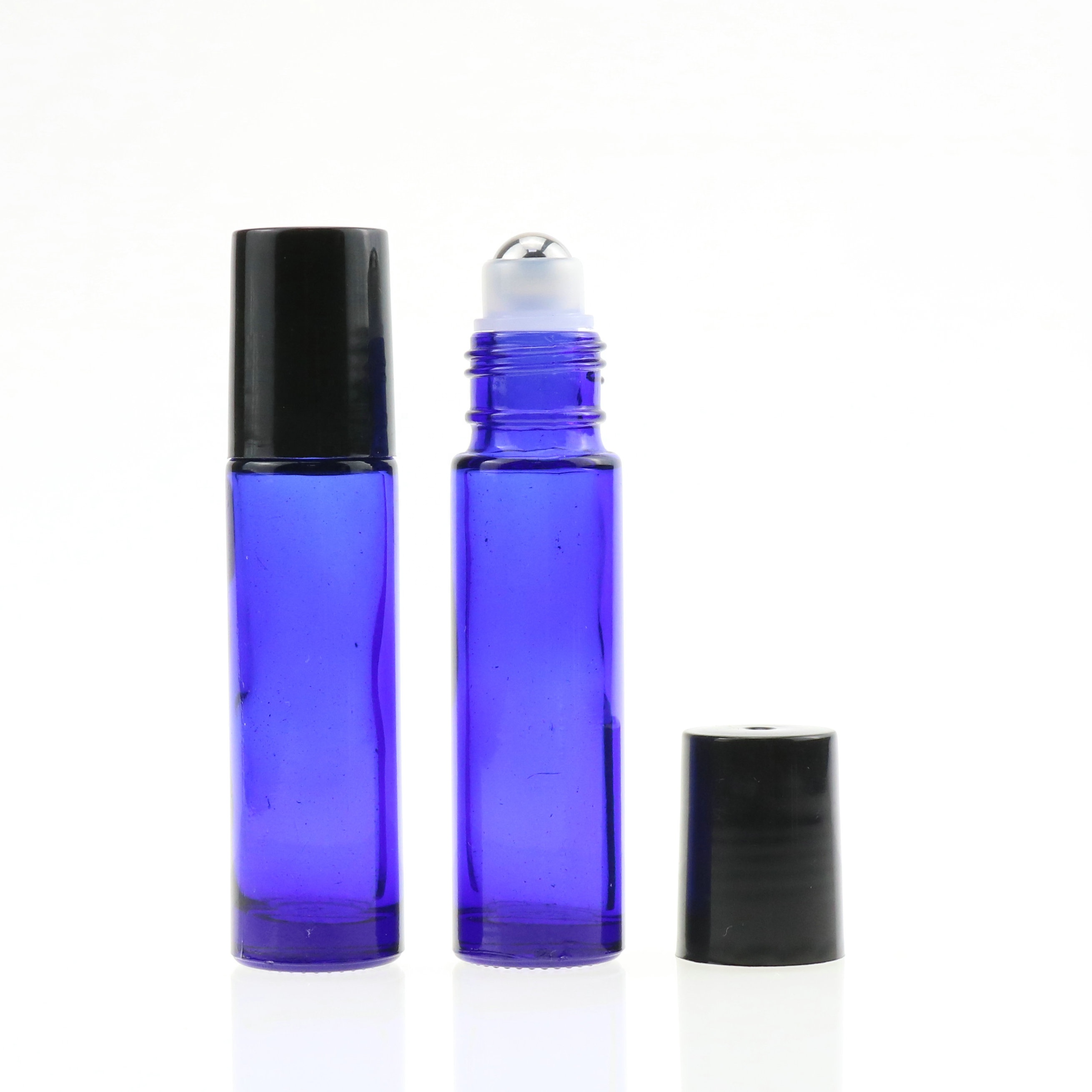 Essential oil 10 ml matte black amber roller bottle with metal roll on ball and black cap 10ml amber glass roll on bottle