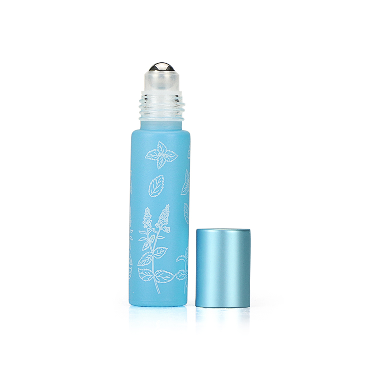 Essential oil 3ml 5ml 10ml clear green blue amber roll on glass bottle with roller ball