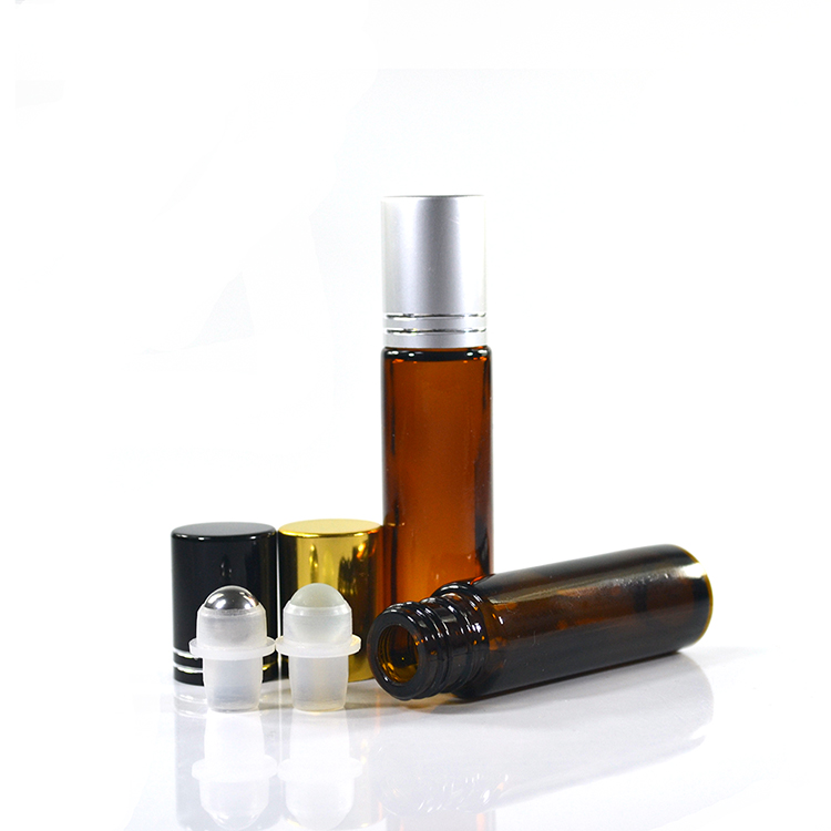 Essential oil 4ml 6ml 8ml 10ml clear green blue amber roll on glass bottle with roller ball