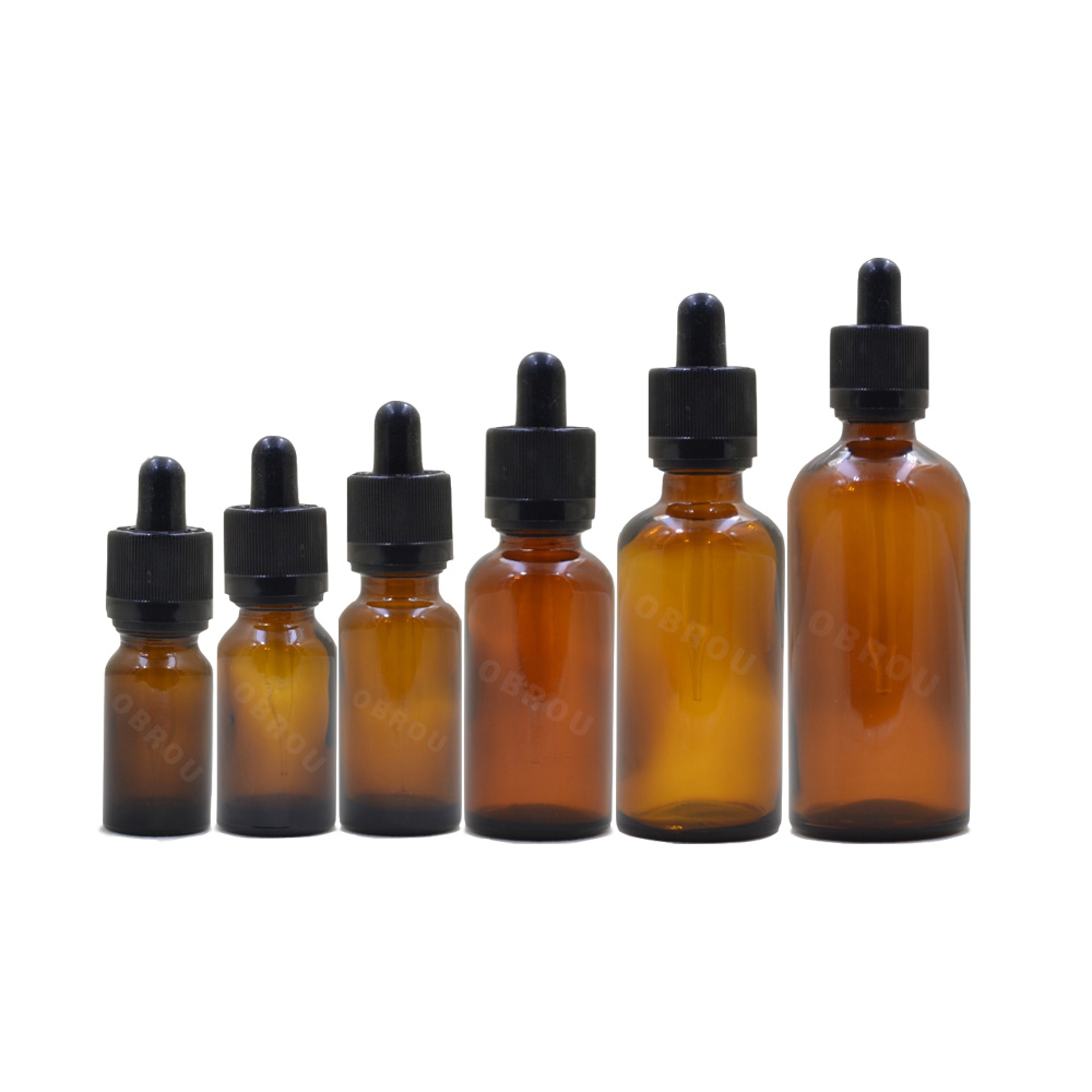 Essential oil Dropper bottle 10ml 15ml 30ml 50ml 100ml amber glass e juice liquid bottle with screw dropper cap