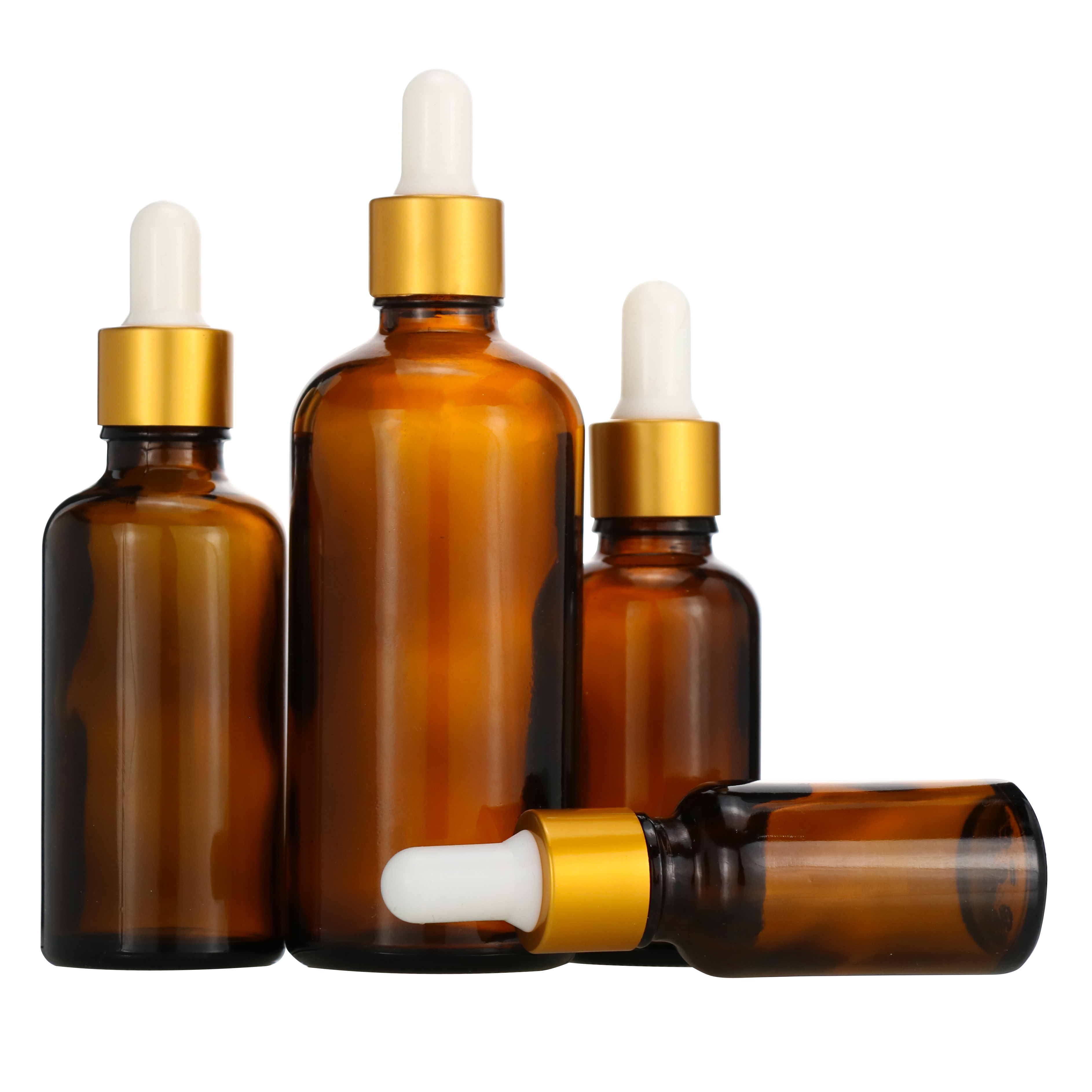 Essential oil bottle sets glass bottle with rose gold dropper cap empty cosmetic cuticle oil bottle for sale