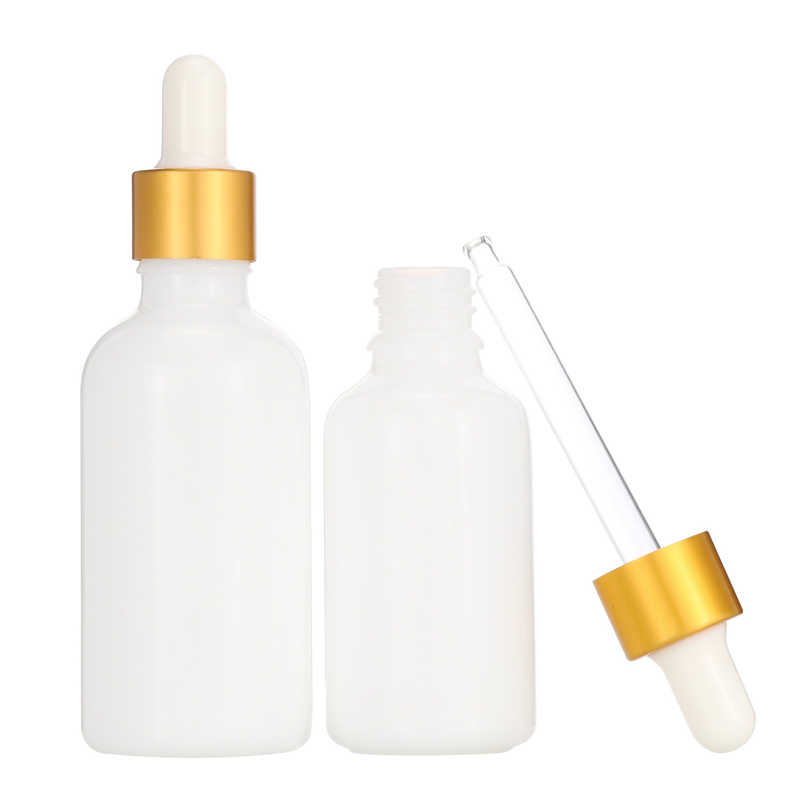 Essential oil bottle sets glass bottle with rose gold dropper cap empty cosmetic cuticle oil bottle for sale