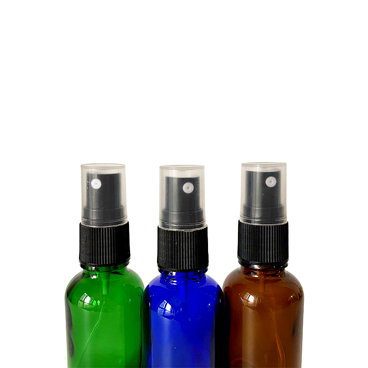Essential oil bottles 30ml green blue clear amber glass bottle with spray cap