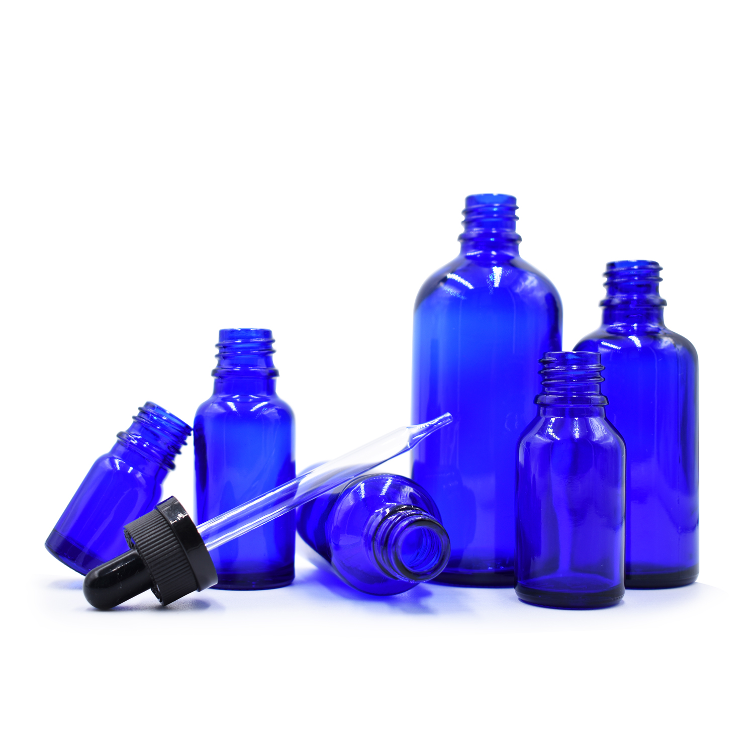 Essential oil clear amber green blue 5ml 10ml 15ml 20ml 30ml 50ml 100ml glass dropper bottle with tamper evidence ring