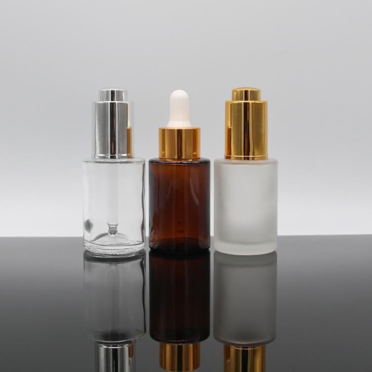 Essential oil container matte black 30ml hair serum bottle 1oz flat shoulder beard oil bottle with black dropper