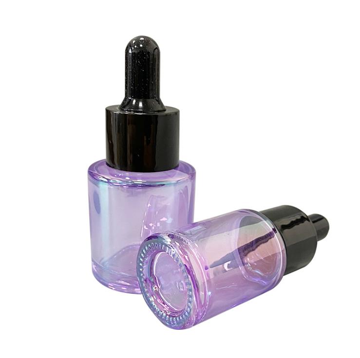 Essential oil container matte black 30ml hair serum bottle 1oz flat shoulder beard oil bottle with black dropper