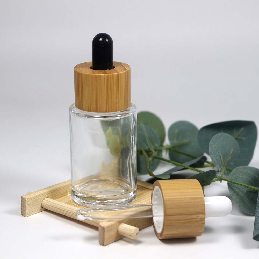 Essential oil dropper bottle 30ml wooden cap dropper bottle with pipette