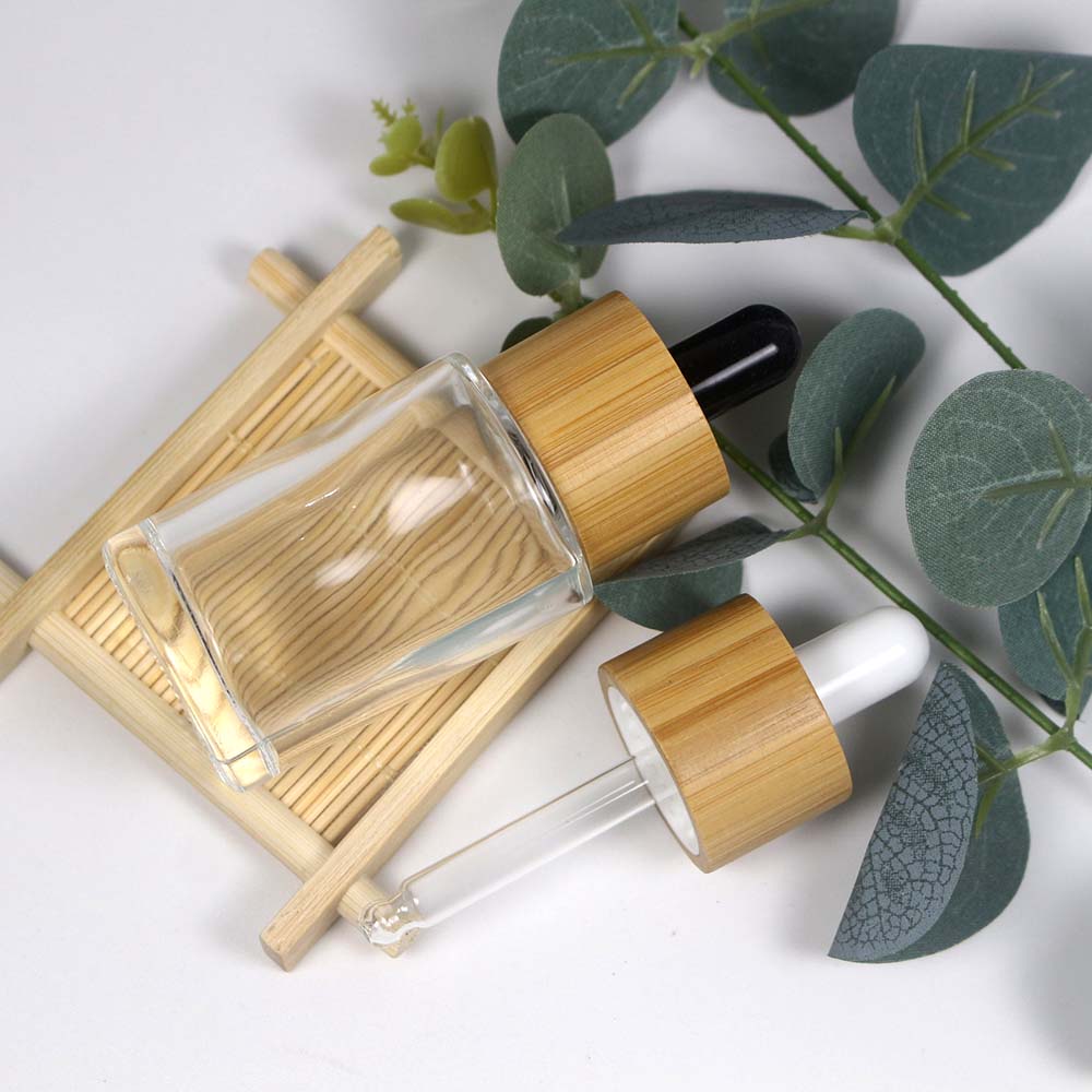 Essential oil dropper bottle 30ml wooden cap dropper bottle with pipette