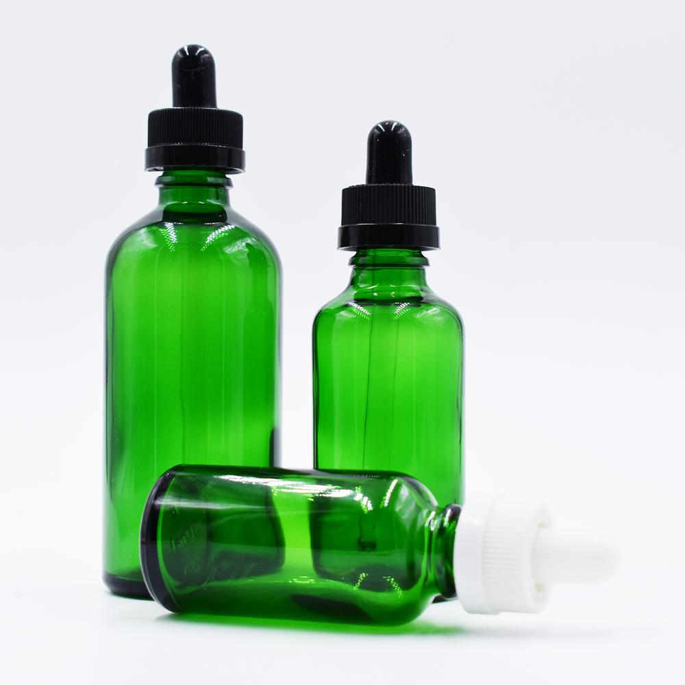 Essential oil e liquid green blue clear amber 5ml 10ml 15ml 20ml 30ml 50ml 100ml glass dropper bottle cosmetic packaging
