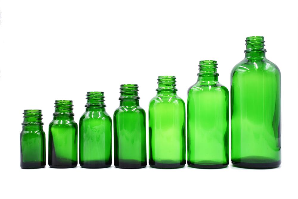 Essential oil e liquid green blue clear amber 5ml 10ml 15ml 20ml 30ml 50ml 100ml glass dropper bottle cosmetic packaging