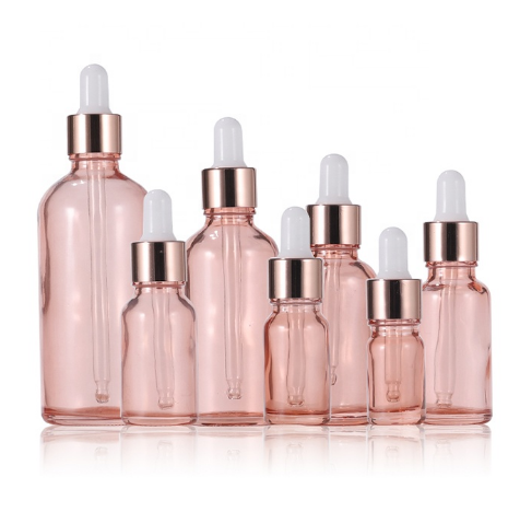 Essential oil empty 10ml 20ml 30ml 50ml 100ml custom translucent rose gold glass dropper bottle