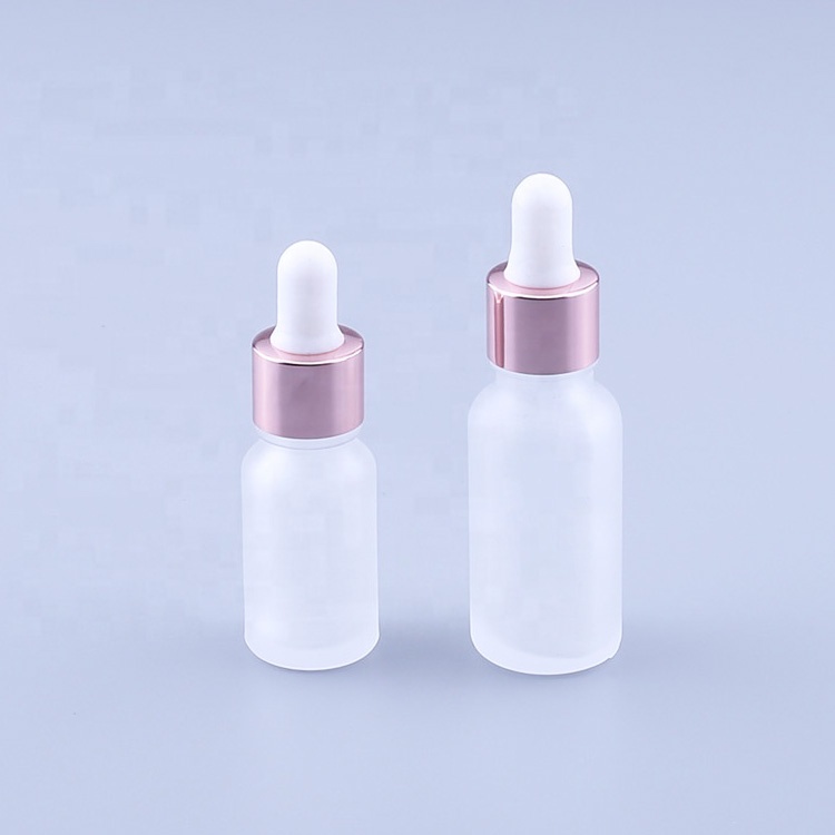 Essential oil empty 5ml 10ml 20ml 30ml 50ml 100ml custom translucent rose gold glass dropper bottle