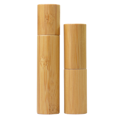 Essential oil packaging 10ml 15ml bamboo steel roller ball perfume bottle with bamboo cap