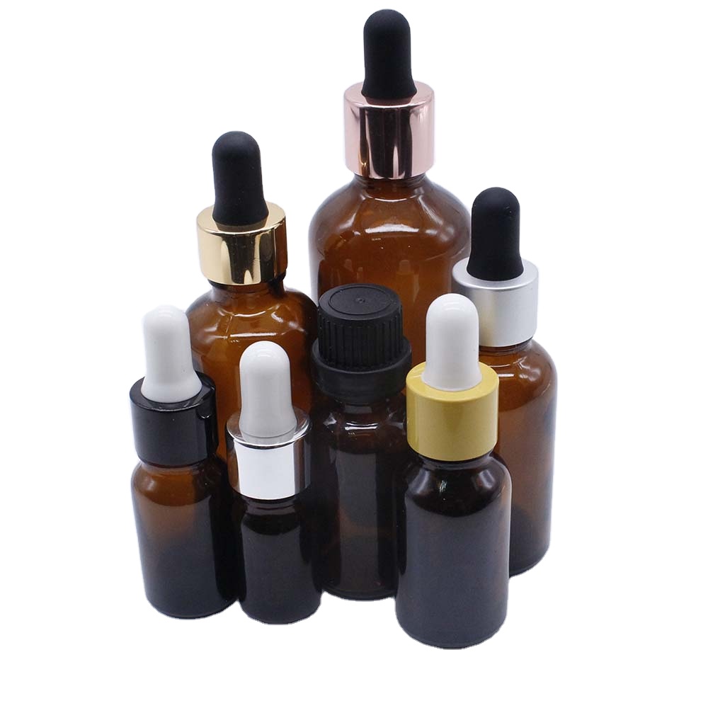 Essential oil packaging 5ml 10ml 15ml 20ml 30ml 50ml 100ml clear green amber glass essential oil bottle with plastic dropper
