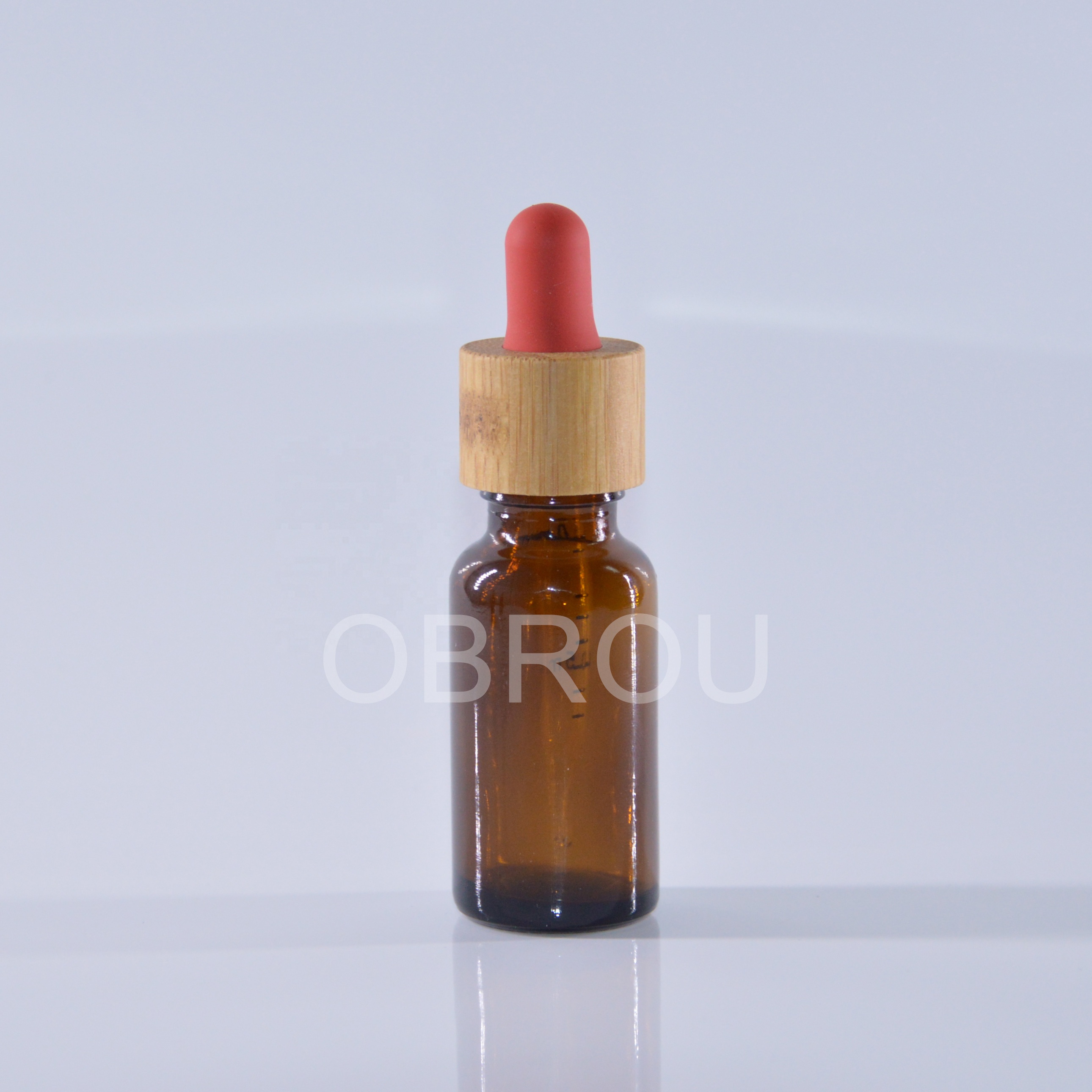 Essential oil serum eliquid amber glass dropper bottle bamboo cap 20ml 30ml 50ml 60ml 100ml Pharma Medical Amber Glass Bottle