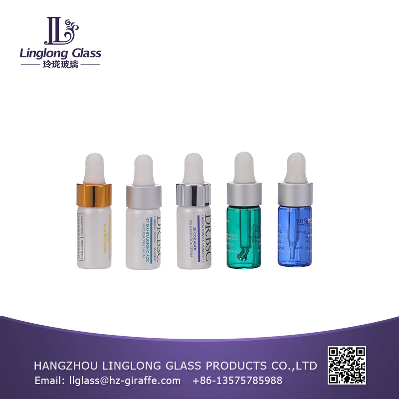 Essential oil used 3ml amber blue teardrop glass perfume bottle with cover
