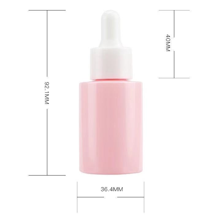 Essential serum pink PET plastic 30ml dropper bottle