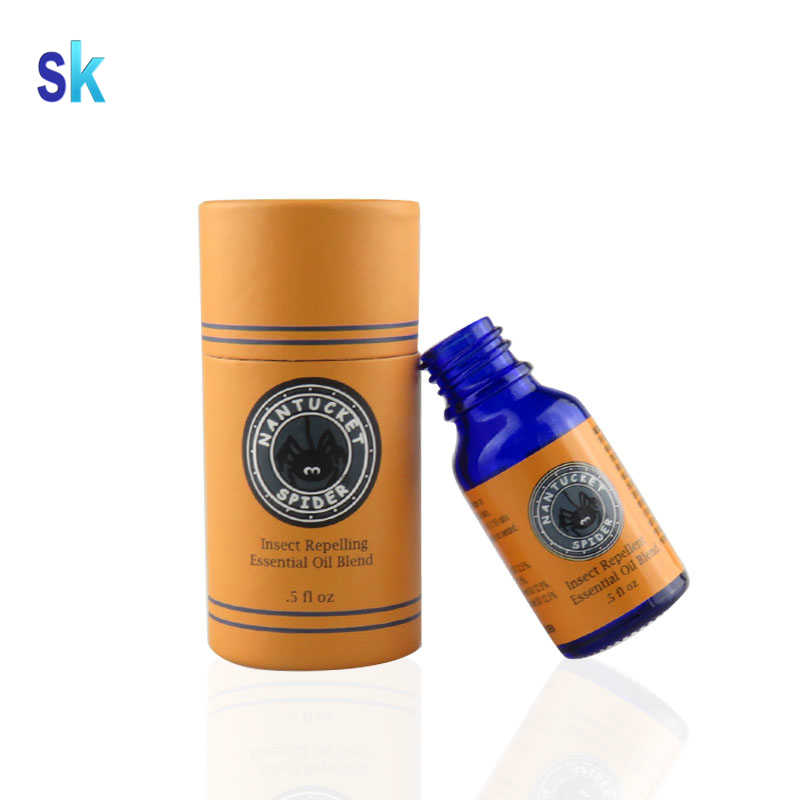 Euro Round Blue Glass Dropper Pipette Essential Oil Bottle 10 ml