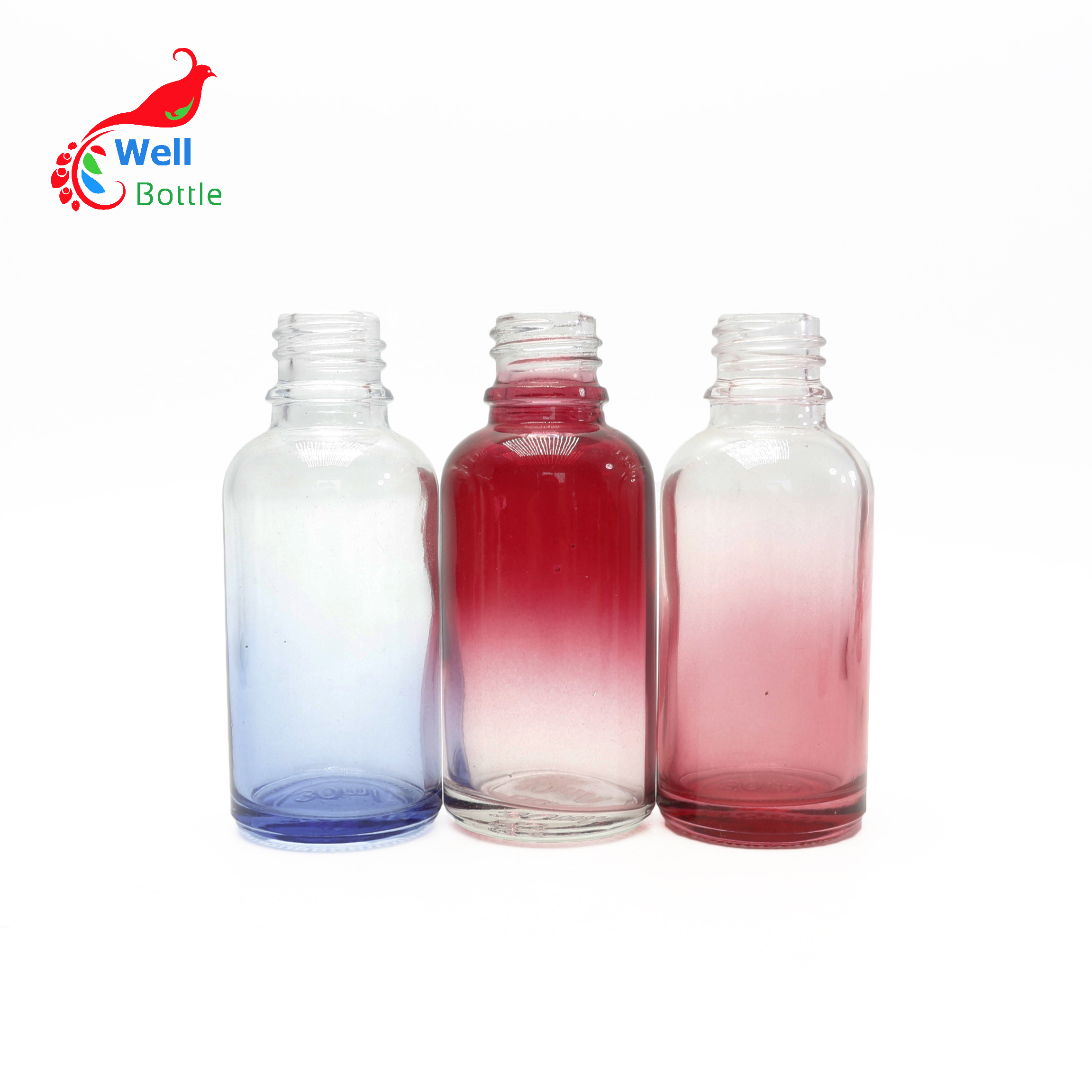 Euro gradient cosmetic glass dropper bottle for liquid Round126E
