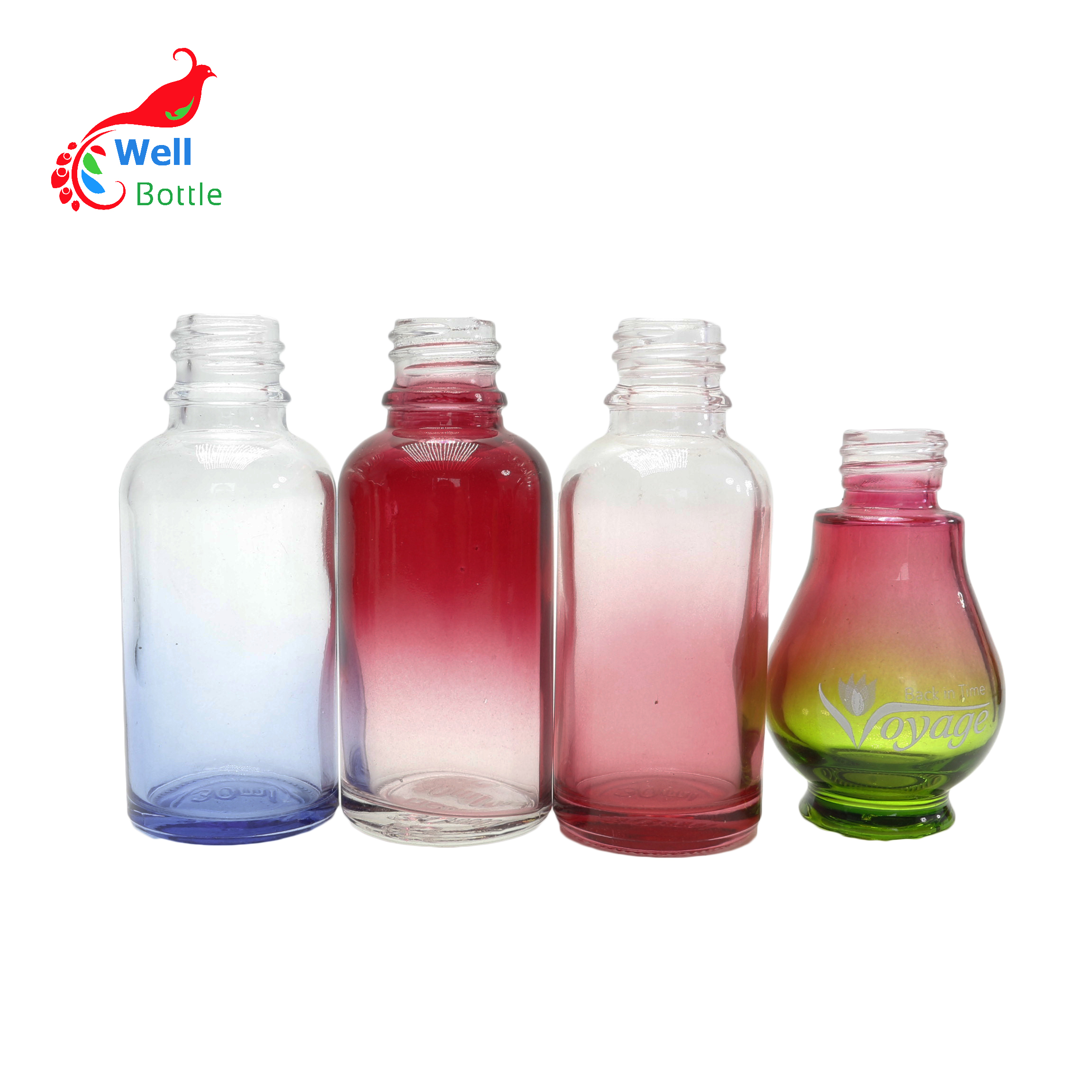 Euro gradient cosmetic glass dropper bottle for liquid Round126E