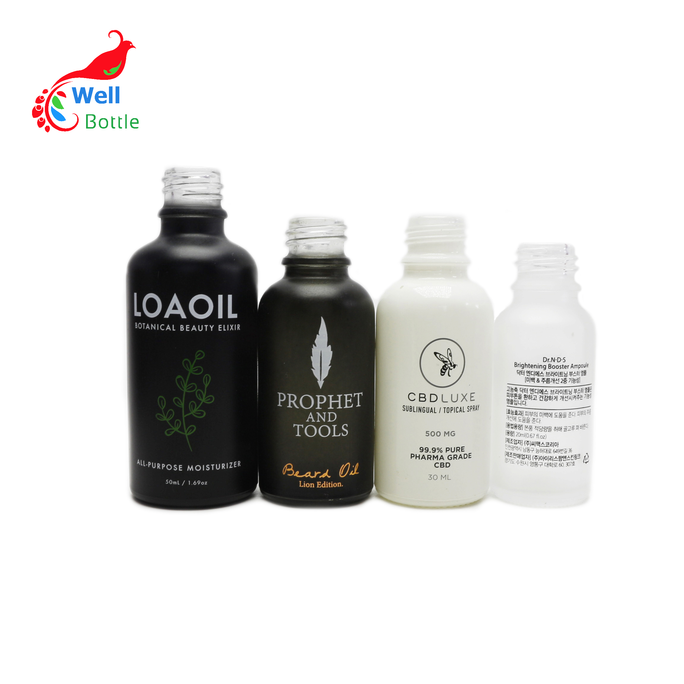Euro gradient cosmetic glass dropper bottle for liquid Round126E