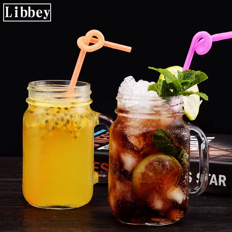 Europe style Sealed thicken leakproof glass 4 oz 8oz 32 oz mason jars 16 oz drink lid with handle