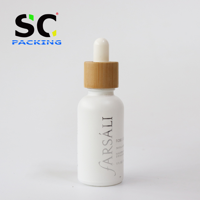 European 30ML black dropper e liquid bottles essential oil bottle glass bamboo cap dropper bottle