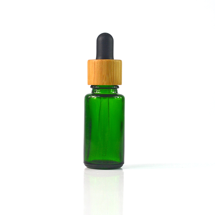 European 5ml 10ml 15ml 20ml 30ml 50ml 100ml green essential oil glass dropper bottle with pipette and craft paper tube