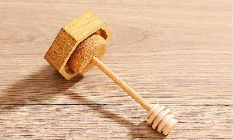 European Quality 500gr Transparent Glass Jam Raw Honey Jar With Wooden Dipper