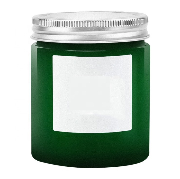 European Style Candle Container Green Glass Empty Candle Jars Glass Candle Holder With Lids