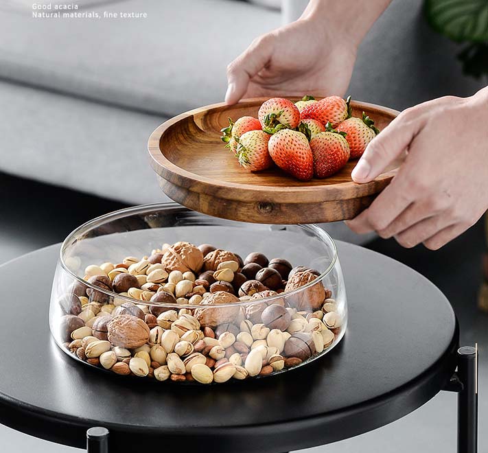 European Style Creative Design Fruits Dish Glass Jars For Nuts Candy Fruits Snacks Pantry Organization